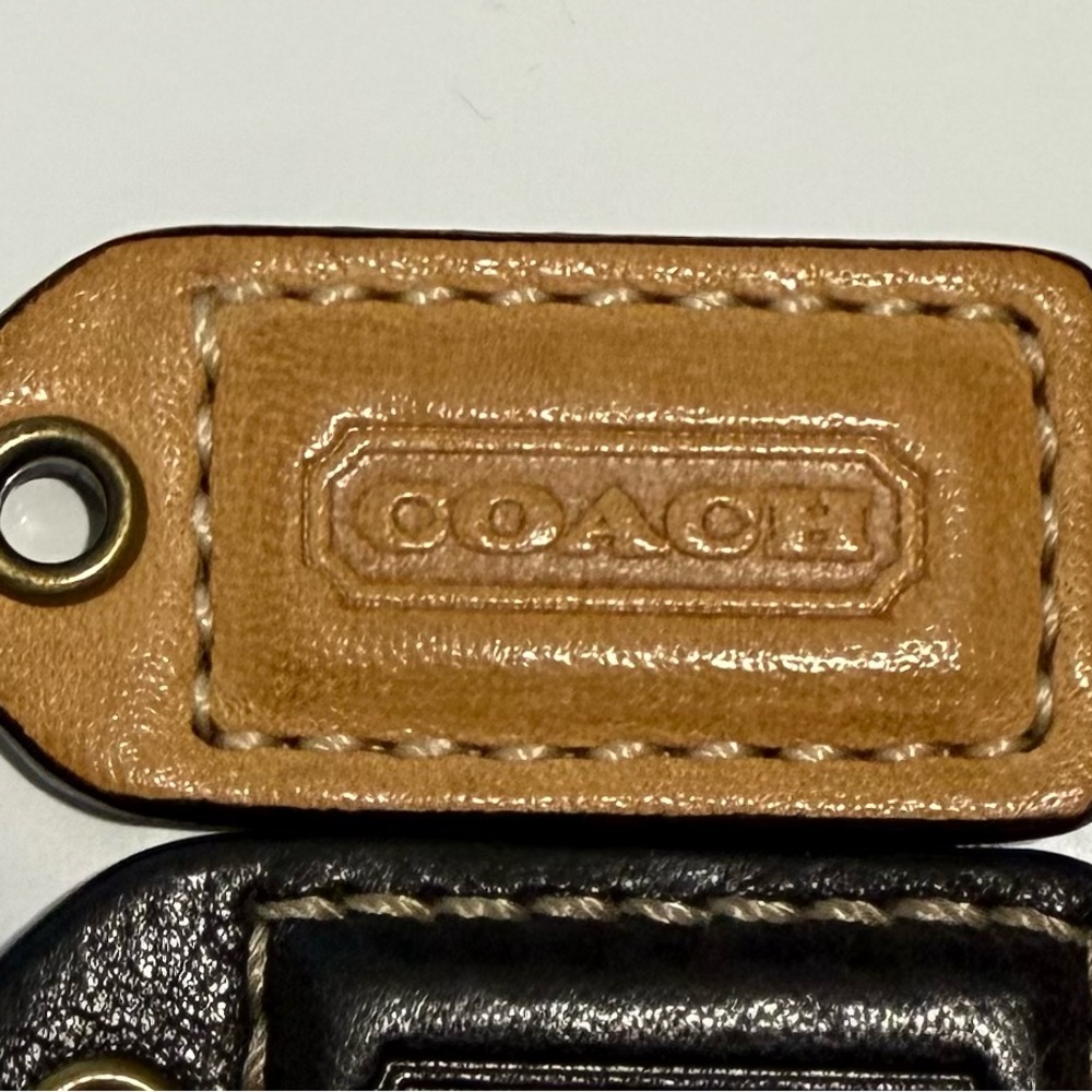 Coach tan mini hangtag